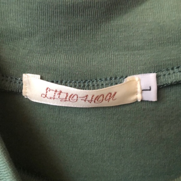 LIYOHON green mock turtleneck top - Picture 3 of 4